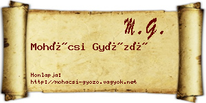 Mohácsi Győző névjegykártya